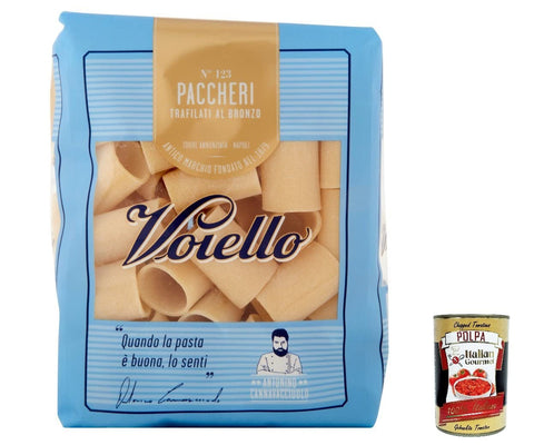 Italian Gourmet E.R. Internationale Nudeln 4x Voiello Pasta Il Pacchero Nudeln 100 % italienische N 123, 500g + Italian Gourmet Polpa 400g 8076810792017