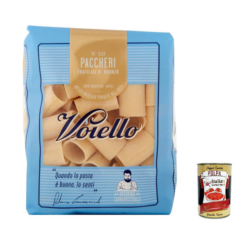Voiello Pasta Il Pacchero Nudeln 100% N 123 4x 500g inkl. Italian Gourmet Polpa 400g Original italienisch