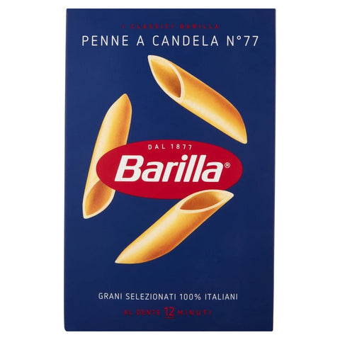Italian Gourmet E.R. Internationale Nudeln 5x Pasta Barilla Penne a Candela Nr. 77, 100% italienisch Nudeln 500 g pack + Italian Gourmet polpa 400g 8076802085776