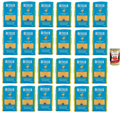 Italian Gourmet E.R. Internationale Nudeln De Cecco Acini di Pepe N°78, 100% Italienisch Pasta Nudeln 24x 500g + Italian Gourmet Polpa 400g 8032804040014