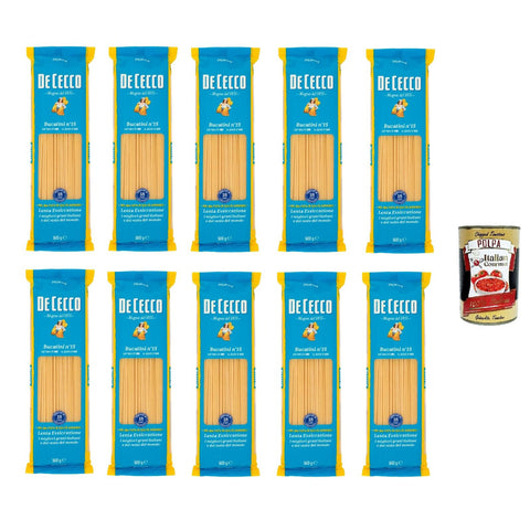 De Cecco Bucatini N°15 100% Italienisch Pasta Nudeln 10x 500g Original italienisch inkl. Italian Gourmet Polpa 400g