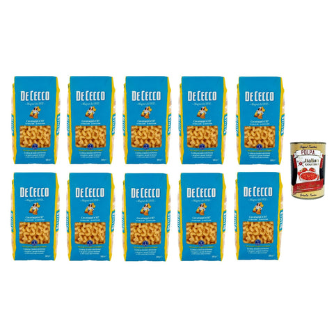 De Cecco Cavatappi N°87, 100% Pasta Nudeln 10x 500g inkl. Italian Gourmet Polpa 400g Original italienisch