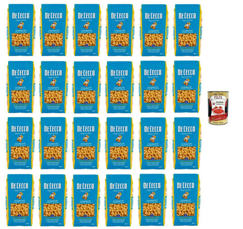 Italian Gourmet E.R. Internationale Nudeln De Cecco Cavatappi N°87, 100% Italienisch Pasta Nudeln 24x 500g + Italian Gourmet Polpa 400g 8032804040014