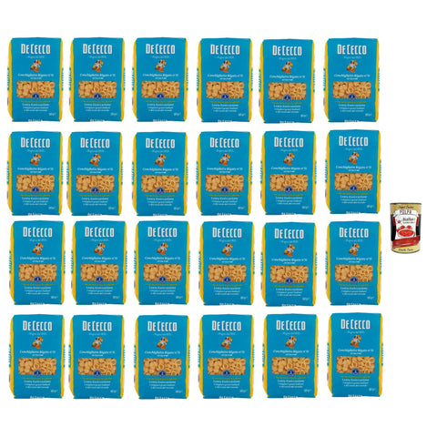 DE CECCO Conchigliette Rigate N°51, 100% Italienisch Pasta Nudeln 24x 500g Original italienisch inkl. Italian Gourmet Polpa 400g