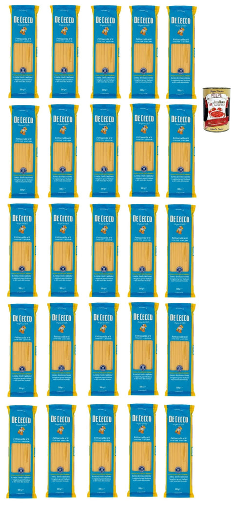 Italian Gourmet E.R. Internationale Nudeln De Cecco Fettuccelle N°6 100% Italienisch Pasta Nudeln 24x 500g + Italian Gourmet Polpa 400g 8032804040014