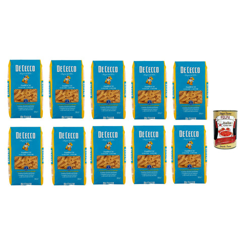 De Cecco Fusilli N°34, 100% Pasta Nudeln 10x 500g inkl. Italian Gourmet Polpa 400g Original italienisch