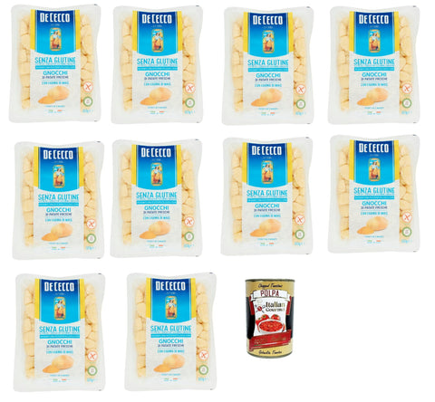 Italian Gourmet E.R. Internationale Nudeln De Cecco Gnocchi di patate fresche senza Glutine, Glutenfrei,100% Italienisch Pasta Nudeln gluten free 10x 400G + Italian Gourmet polpa 400g 8032804040014