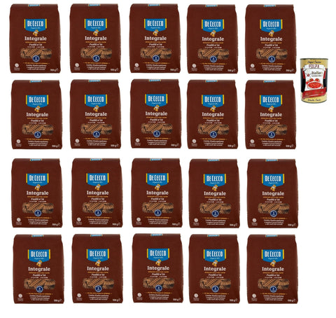 De Cecco Integrale Fusilli N° 34, Pasta integrale, Vollkornnudeln 20x 500g inkl. Italian Gourmet polpa 400g Original italienisch