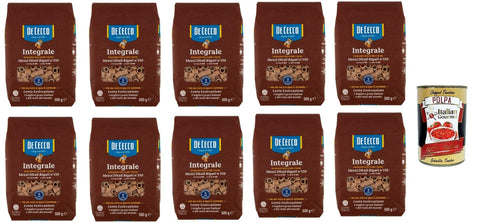 Italian Gourmet E.R. Internationale Nudeln De Cecco Integrale Mezzi Ditali Rigati N° 159, Pasta integrale, Vollkornnudeln, 10x 500g + Italian Gourmet polpa 400g 8032804040014