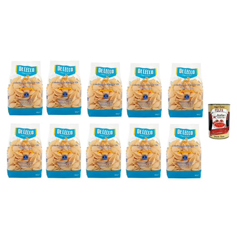 De Cecco Le Specialità Conchiglioni Rigati N°126, 100% Pasta Nudeln 10x 500g inkl. Italian Gourmet Polpa 400g Original italienisch