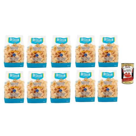 De Cecco Le Specialità Mezzi Paccheri Rigati N°230, 100% Pasta Nudeln 10x 500g inkl. Italian Gourmet Polpa 400g Original italienisch