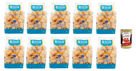 Italian Gourmet E.R. Internationale Nudeln De Cecco Le Specialità Paccheri Rigati N°130, 100% Italienisch Pasta Nudeln 10x 500g + Italian Gourmet Polpa 400g 8032804040014