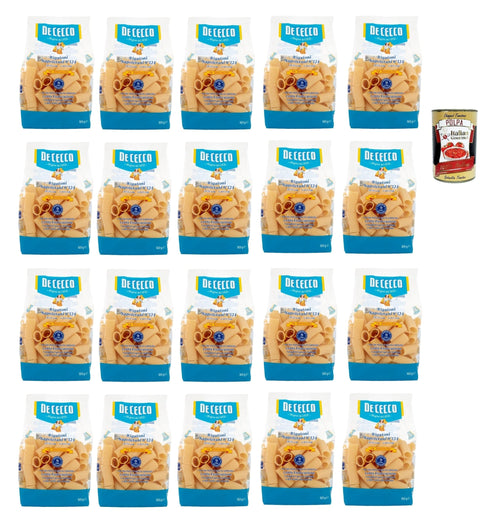 Italian Gourmet E.R. Internationale Nudeln De Cecco Le Specialità Rigatoni Napoletani N°124, 100% Italienisch Pasta Nudeln 20x 500g + Italian Gourmet Polpa 400g 8032804040014