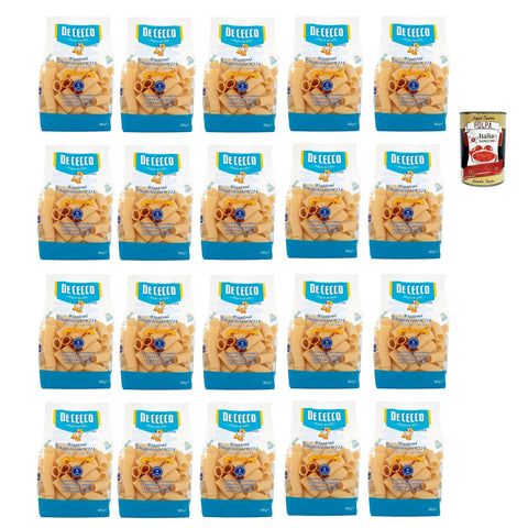 DE CECCO Le Specialità Rigatoni Napoletani N°124, 100% Italienisch Pasta Nudeln 20x 500g Original italienisch inkl. Italian Gourmet Polpa 400g
