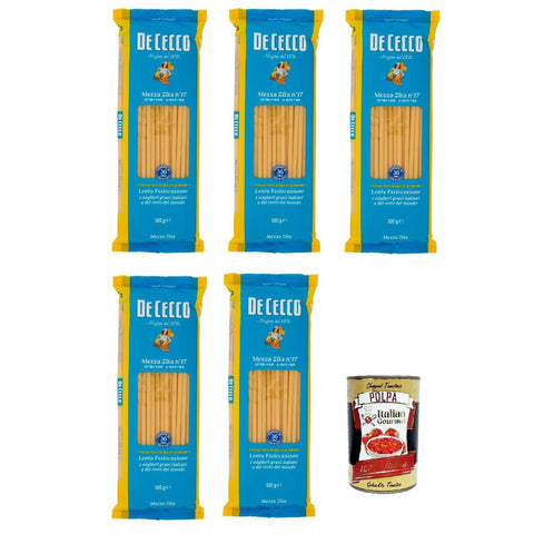 De Cecco Mezza Zita N°17 100% Italienisch pasta Nudeln 5x 500g Original italienisch inkl. Italian Gourmet Polpa 400g