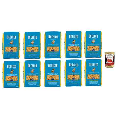 DE CECCO Mezzi Ditali Lisci N°158 100% Italienisch Pasta Nudeln 10x 500g Original italienisch inkl. Italian Gourmet Polpa 400g