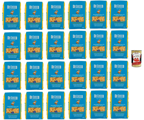 Italian Gourmet E.R. Internationale Nudeln De Cecco Mezzi Ditali Lisci N°158 100% Italienisch Pasta Nudeln 24x 500g + Italian Gourmet Polpa 400g 8032804040014
