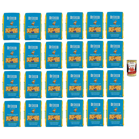 De Cecco Mezzi Ditali Lisci N°158 100% Pasta Nudeln 24x 500g inkl. Italian Gourmet Polpa 400g Original italienisch