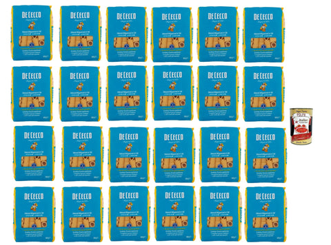 Italian Gourmet E.R. Internationale Nudeln De Cecco Mezzi Rigatoni N°26 100% Italienisch Pasta Nudeln 24x 500g + Italian Gourmet Polpa 400g 8032804040014