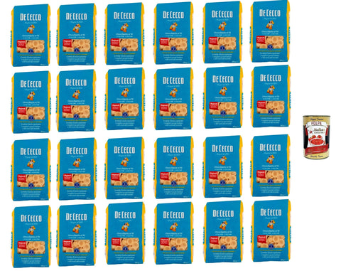 Italian Gourmet E.R. Internationale Nudeln De Cecco Orecchiette N°91, 100% Italienisch Pasta Nudeln 24x 500g + Italian Gourmet Polpa 400g 8032804040014