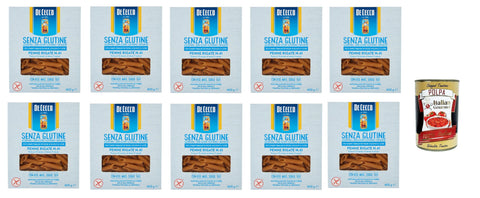 Italian Gourmet E.R. Internationale Nudeln De Cecco Penne rigate senza Glutine No.41, Glutenfrei,100% Italienisch Pasta Nudeln gluten free 10x 400G + Italian Gourmet polpa 400g 8032804040014