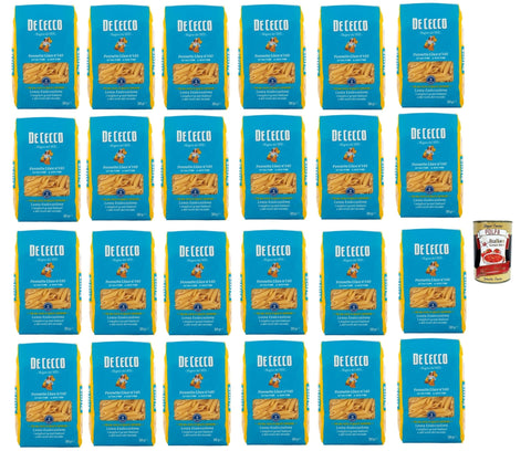 Italian Gourmet E.R. Internationale Nudeln De Cecco Pennette Lisce N°140 100% Italienisch Pasta Nudeln 24x 500g + Italian Gourmet Polpa 400g 8032804040014