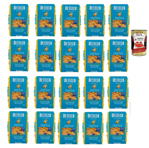 Italian Gourmet E.R. Internationale Nudeln De Cecco Pennoni Lisci N°38, 100% Italienisch Pasta Nudeln 20x 500g + Italian Gourmet Polpa 400g 8032804040014
