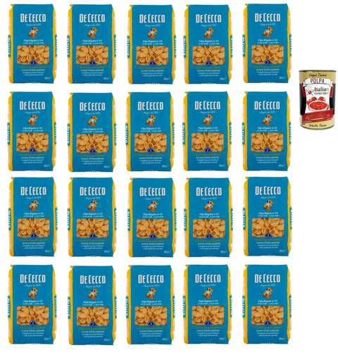 Italian Gourmet E.R. Internationale Nudeln De Cecco Pipe Rigate N°49, 100% Italienisch Pasta Nudeln 20x 500g + Italian Gourmet Polpa 400g 8032804040014