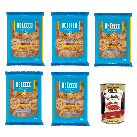 De Cecco De Ceco De Cecco le Specialità Strangozzi N°212, 100% Pasta Nudeln 5x 500g inkl. Italian Gourmet Polpa 400g Original italienisch