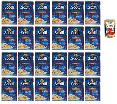 Italian Gourmet E.R. Internationale Nudeln Riso Scotti Riso Ribe, Italienischer Reis, Superfeine Reiskörner ideal für Suppen, 24x 500g Vakuumverpackung + Italian Gourmet polpa 400g 8032804040014