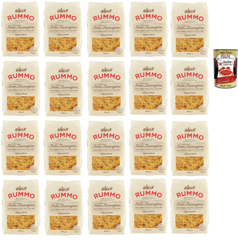 Italian Gourmet E.R. Internationale Nudeln Rummo Farfalle n° 85 Pasta Lenta Lavorazione Teigwaren aus Hartweizengrieß Bronze-Zeichnung 20x 500g + Italian Gourmet polpa 400g 8032804040014