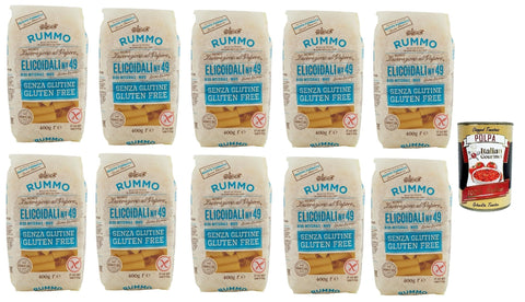Italian Gourmet E.R. Internationale Nudeln Rummo Pasta Elicoidali n. 49 senza Glutine, gluten free, 100% italienische Pasta nudeln glutenfrei 10x 400g + Italian Gourmet polpa 400g 8032804040014