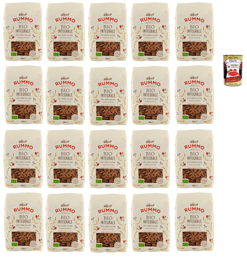 Italian Gourmet E.R. Internationale Nudeln Rummo Pasta Integrale Farfalle N° 85, Vollkornnudeln Nudeln Vollkorn Italienische Pasta 20x 500g + Italian Gourmet polpa 400g 8032804040014