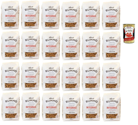 Italian Gourmet E.R. Internationale Nudeln Rummo Pasta Integrale Fusilli N°48,Vollkornnudeln Nudeln Vollkorn Italienische Pasta 24x 500g + Italian Gourmet polpa 400g 8032804040014