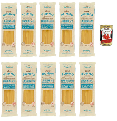 Italian Gourmet E.R. Internationale Nudeln Rummo Pasta Linguine N° 13 senza Glutine, gluten free, 100% italienische Pasta nudeln glutenfrei 10x 400g + Italian Gourmet polpa 400g 8032804040014