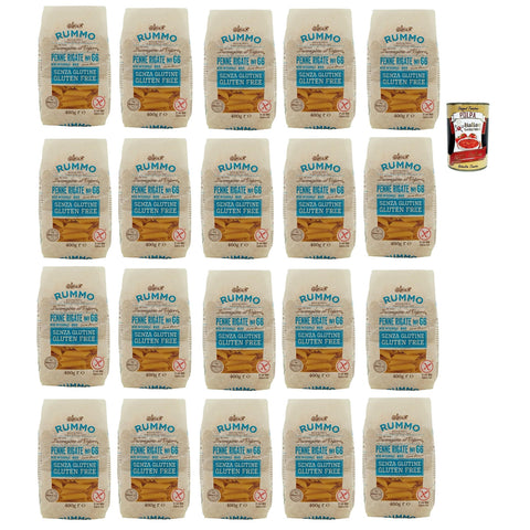 Rummo Pasta Penne Rigate N° 66 senza Glutine, gluten free, 100% Pasta nudeln glutenfrei 20x 400g inkl. Italian Gourmet polpa 400g Original italienisch