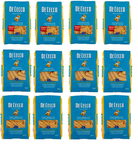 Italian Gourmet E.R. Internationale Nudeln Testpaket Pasta De Cecco 100% Italienisch Nudeln 12x 500g + Italian Gourmet Polpa 400g 8001250121202