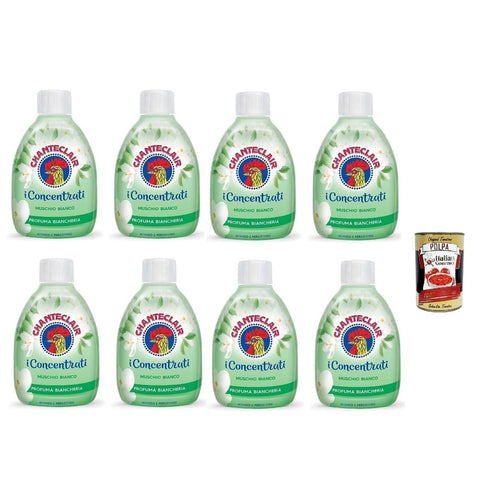 CHANTECLAIR I Konzentrate Wäscheparfüm Weißer Moschus, intensiver und anhaltender Duft auf dem Haar, 8x 220 ml Original italienisch inkl. Italian Gourmet Polpa 400g