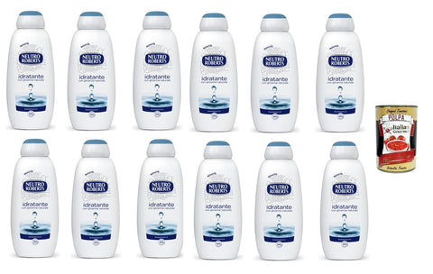Neutro Roberts Bagnoschiuma idratante Bagnodoccia, Körperbade-, Feuchtigkeits- und Umhüllungsformel, Mit Glycerin von 100% natürlicher Herkunft, 12x 450 ml Original italienisch inkl. Italian Gourmet Polpa 400g
