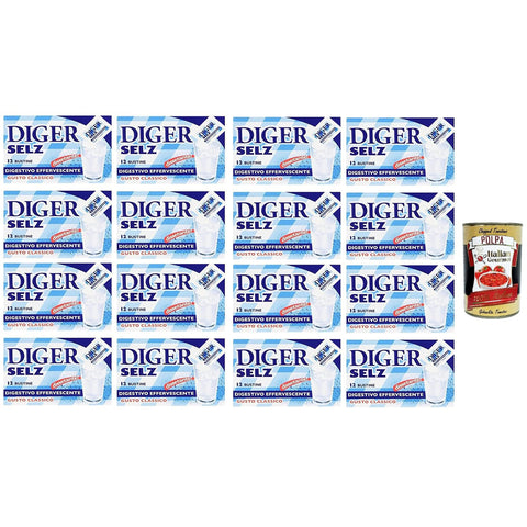 San Pellegrino Diger Selz: Brauseantacida - Pulver, klassischer Geschmack 16x inkl. Italian Gourmet polpa 400g Original italienisch