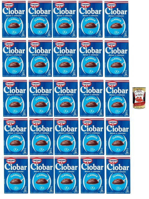 Italian Gourmet E.R. Kakao & Heiße Schokolade Cameo Ciobar Classico - Pulver Zubereitung für Heiße Schokolade Hot Chocolate 28x 125g Packung, jede Packung enthält 5 Beutel à 25g + Italian Gourmet polpa 400g 8032804040014