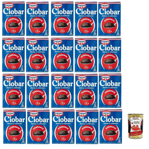 Cameo Ciobar Fondente, Pulver Zubereitung für Heiße Dunkle Schokolade Hot Chocolate - Packung, jede Packung enthält 5 Beutel à 23g 28x 115g inkl. Italian Gourmet polpa 400g Original italienisch
