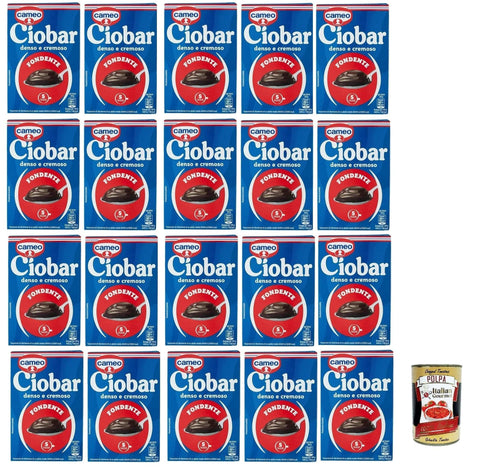 Italian Gourmet E.R. Kakao & Heiße Schokolade Cameo Ciobar Fondente, Pulver Zubereitung für Heiße Dunkle Schokolade Hot Chocolate 28x 115g-Packung, jede Packung enthält 5 Beutel à 23g + Italian Gourmet polpa 400g 8032804040014