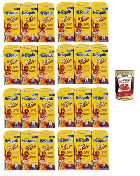 Italian Gourmet E.R. Kakao & Heiße Schokolade Nesquik Drink Latte e Cacao Milch und Kakao 24x 180ml+ Italian Gourmet polpa 400g 8032804040014