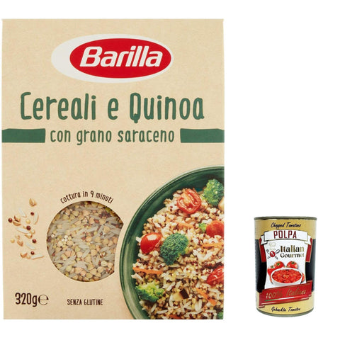 Barilla Cereali e Quinoa, senza glutine, gluten free, Mix Müsli und Quinoa, Gluten - frei 3x 320g inkl. Italian Gourmet polpa 400g Original italienisch