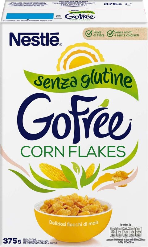 Nestle Nestlé GO FREE Corn Flakes glutenfrei Mais Flakes Cerealien Milch & Joghurt 6x 375g Original italienisch