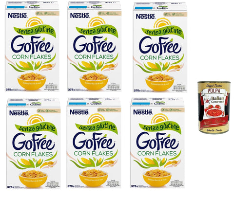 Nestle Nestlé GO FREE Corn Flakes glutenfrei Mais Flakes Cerealien Milch & Joghurt 6x 375g inkl. Italian Gourmet oplpa 400g Original italienisch