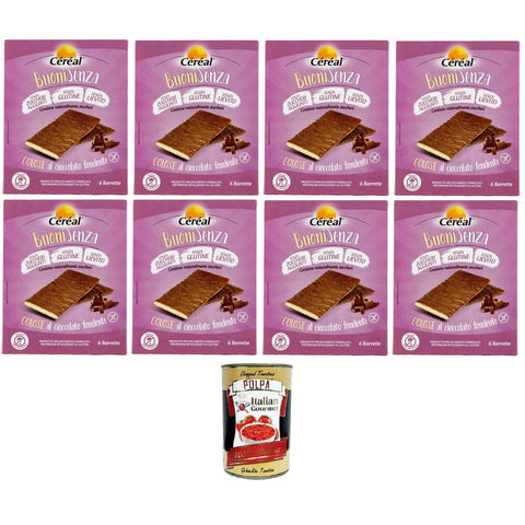 Céréal BuoniSenza Golosi al cioccolato fondente BuoniSenza Golosi mit dunkler Schokolade 8x102gr (6x17gr) Original italienisch inkl. Italian Gourmet Polpa 400g