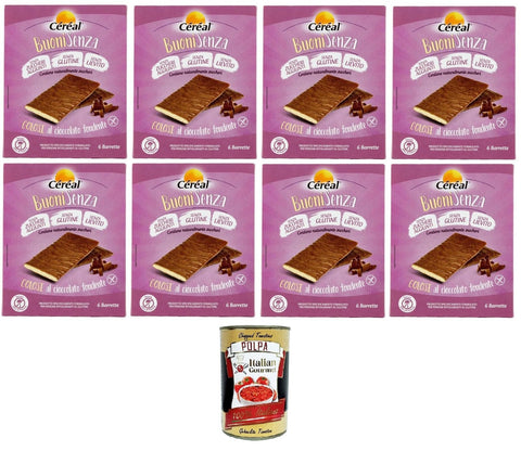 Céréal BuoniSenza Golosi al cioccolato fondente BuoniSenza Golosi mit dunkler Schokolade 8x102gr (6x17gr) Original italienisch inkl. Italian Gourmet Polpa 400g