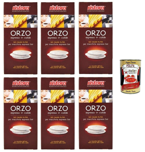 Italian Gourmet E.R. Kapseln & Pads Ristora Orzo in Cialde,Gersten Espresso in Pads, 6x Display mit 50 Beuteln + Italian Gourmet polpa 400g 8008698023723